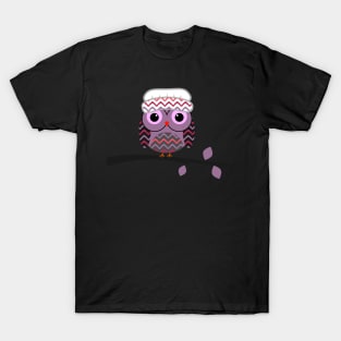 Cute owl in floral rain T-Shirt